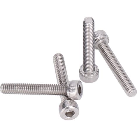 Lot de 50 vis à tête cylindrique à six pans creux en acier galvanisé M4x0.7 pour fixation mécanique moules étau 2800-0004-0025 (1/5)