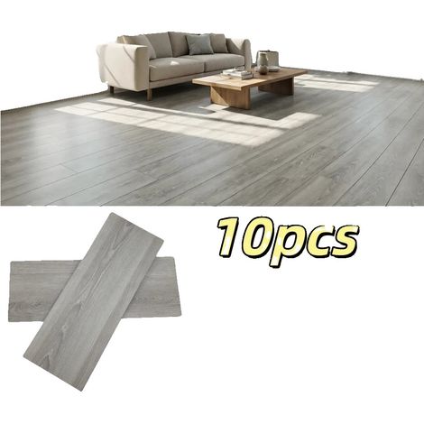 Adesivi per pavimenti, in PVC impermeabile, design moderno effetto legno, HDB003, 10 pezzi-b (1/2)
