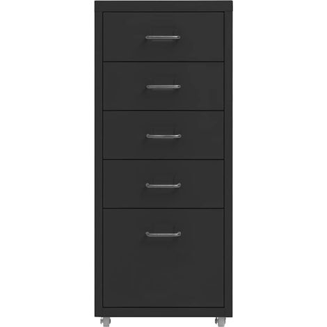 Maison Exclusive - Armario archivador móvil metal negro 28x41x69 (1/5)