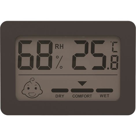 Thermohygrometre Digital - Affichage LCD - Plage Température -20 À 60 °C - Précision ±1 °C Et ±5 % RH - Pour Salon Serre Cave à Vin Chambre Bébé - 1 Pièce