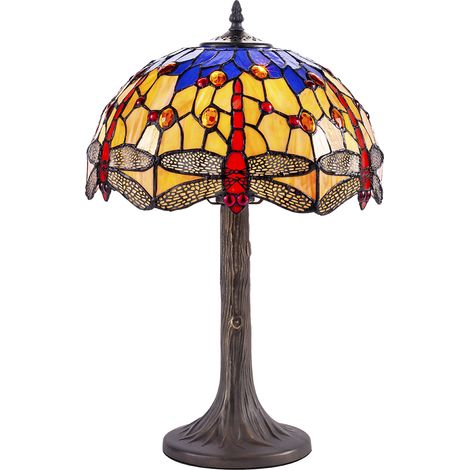 Tiffany by Tiff Table Lamp With 31.5 m Dragonfly Shade - Antique Brass Litecraft (1/5)