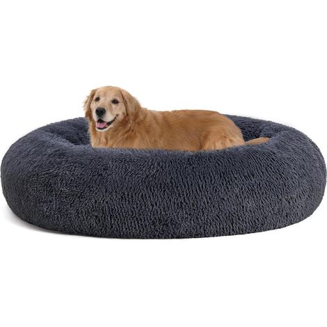 Hundebett orthopädisches rund Donut L 120 x B 120 x H 20 cm Dunkelgrau (1/5)