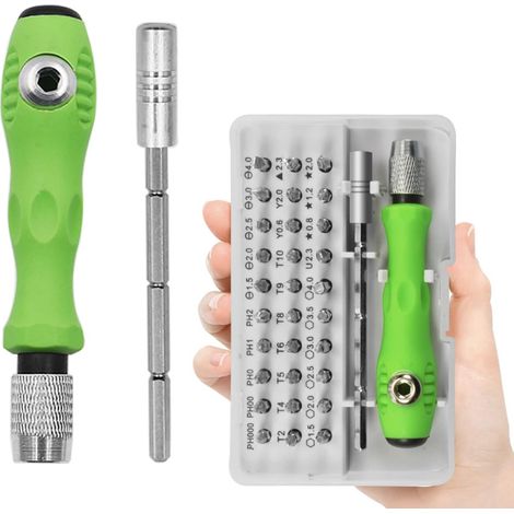 32-in-1-Präzisions-Schraubendreher-Set, tragbares Mini-Präzisions-Schraubendreher-Set mit Magnet für Computer, Laptops, Smartphones, Uhren, Brillen, Handreparaturwerkzeuge (1/5)
