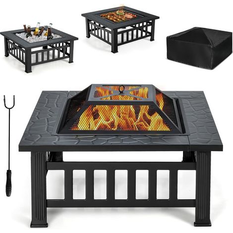 Feuerstelle für den Außenbereich – 3 in 1 – Für Garten und Balkon