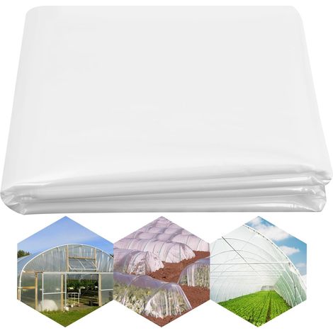 Film transparent pour serre, extra épais et indéchirable, film de jardin, pour couvrir les parterres de légumes, tunnel, film pour maison de tomates (2 x 10 m) (1/5)