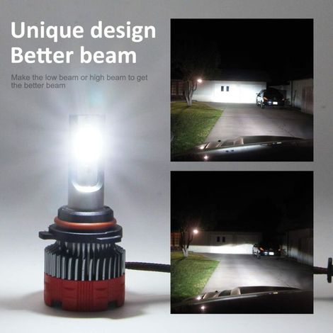 Lampade LED 9006 HB4 6000K 8000lm 55W Super Luminose Rotazione 360° Kit Bi-Xenon 2 pezzi (1/3)