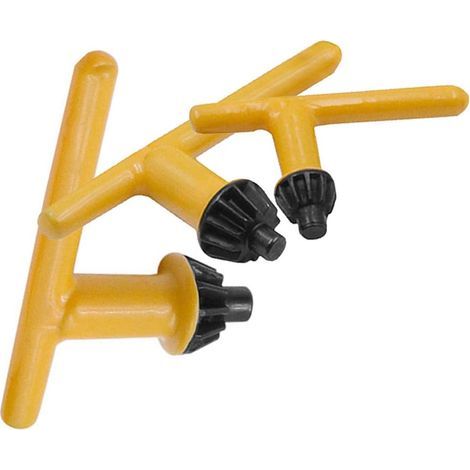 Gasea 3 Packs Clés de forage 6mm/10mm 13mm 16mm Clé de Mandrin de Perçage Clés de Rechange Universelles en Métal en Forme de T pour Mandrins (1/4)