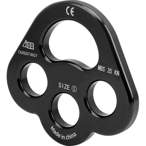 Corde Camnal 3 trous, plaque de gréement, séparateur d'ancrage, équipement d'escalade à force pour doigts, noir (1/5)