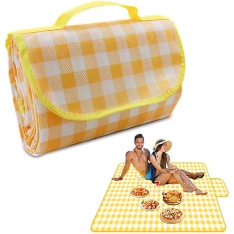 Couverture De Pique-Nique - 200 X 150 Cm - Imperméable Et Anti-Sable - Pour Plage Camping Pelouse - Portable Avec Poignée - 1 Pièce (1/3)