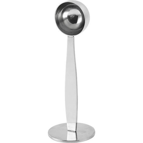 2-in-1 Kaffeelöffel mit Espresso-Tamper, Messlöffel aus Edelstahl, 14,5 cm langer Messlöffel aus Edelstahl mit langem Griff zum Abmessen und Tampen von Kaffee