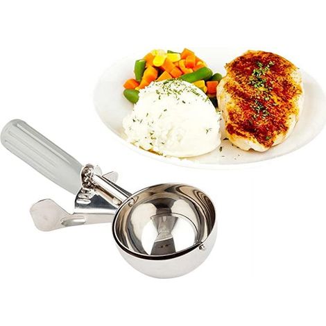 Scoop Portion - 4 Oz - Acier Inoxydable - Poignée Grise - Pour Pâte À Cookies Gâteaux Glace - 1 Pièce (1/5)