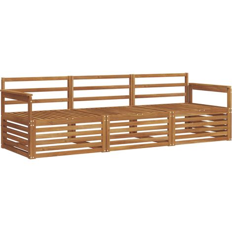 vidaXL Outdoor Sofa Set 3 pcs Natural Solid Acacia Wood (1/3)