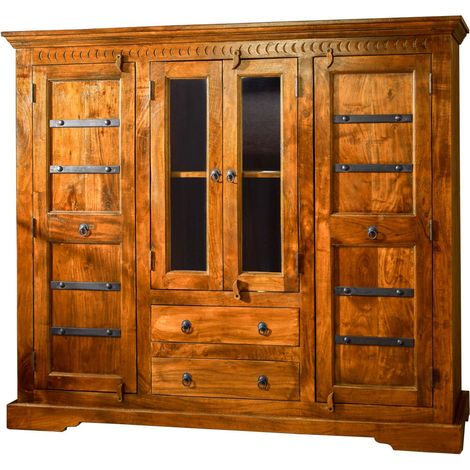 OXFORD 0418 Credenza in legno di acacia - laccato / miele 160x50x142