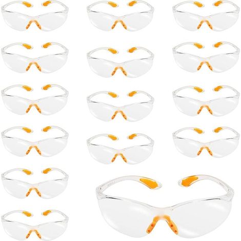 Lunettes de Sécurité - Protection Anti-Rayures UV - Pour Bricolage Jardinage Peinture Laboratoire - 15 Pièces