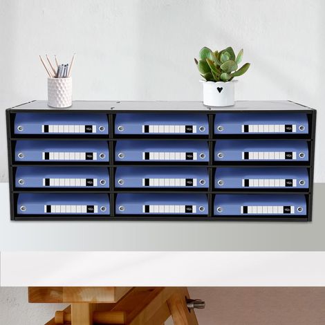Armoire de réception de documents de bureau 12 compartiments, organiseur de documents en PVC, boîte aux lettres de la salle de classe, armoire de tri de documents de bureau de la bibliothèque à domici (1/5)