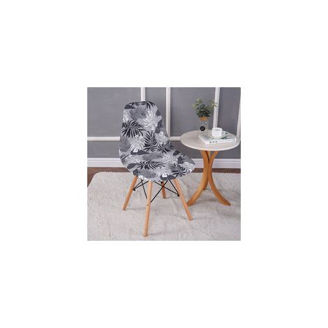 TAISHENGDA-Lot de 2 housses de chaise extensibles motif coquillage, housse de chaise moderne imprimée antidérapante et anti-poussière (1/5)