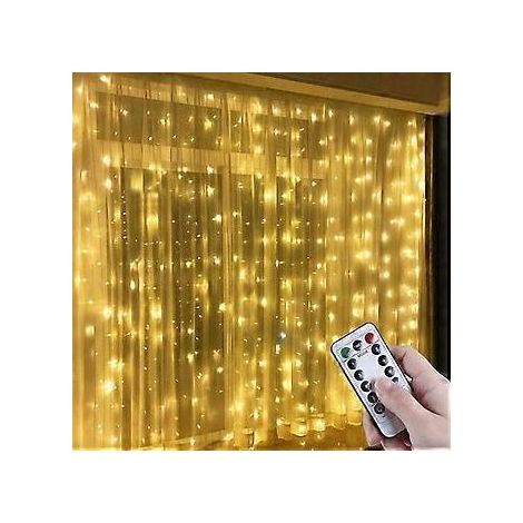 3X2M Lampe LED suspendue USB avec 8 lumières intérieures pour décoration de fête, blanc chaud (1/5)