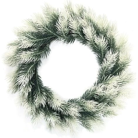 Couronne de Noël en pin et cèdre, couronne de sapin artificielle hivernale, couronne festive en cèdre artificiel pour l'intérieur et l'extérieur, décoration de porte d'entrée de style champêtre (1/5)