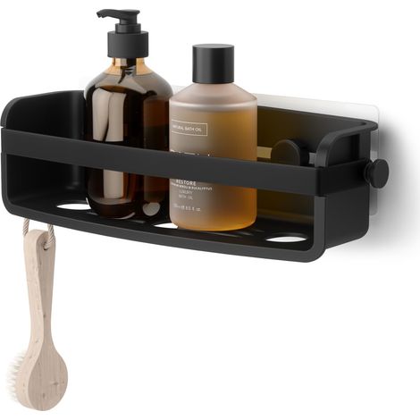 Panier de douche adhésif, Noir (1/5)