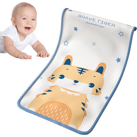 Matelas imperméable pour berceau, tapis de mouillage pour enfants, 90,37 x 60,6 cm, coton doux absorbant, tapis réutilisable pour bébé, berceau, voyage, blanc (1/5)