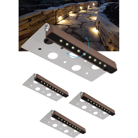 Lampe Extérieur Jardin,2700K LED éclairage mural d'extérieur,4-Pack 7 Inch 2.5W LED,lumières de clture pour Mur,Clture,Terrasse,Jardin,Marche,Escalier(Blanc chaud) (1/5)