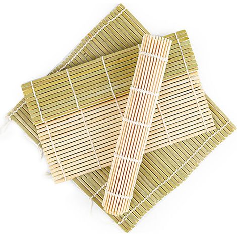 Rouleau à sushi en bambou 24x24cm, tapis de roulage, rideau en bambou, outil de fabrication de sushi (1/5)