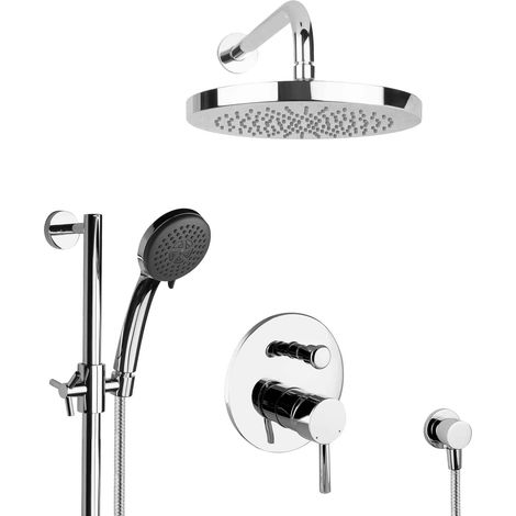 Ensemble de douche encastré PaulGurkes avec douche pluie et barre de douche ronde (1/5)