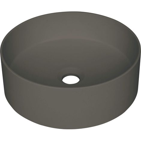 Lavabo in granito tondo d'appoggio colore antracite metallizzato- Delia