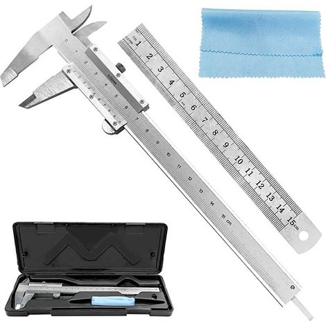 VURAHOME - Coulisse,Digital Outil,Pied à Coulisse,Mesure de Diamètre,Professionnel Numérique,Vernier numérique,Vernier acier,Vernier,Outil Vernier,150mm Mesure,Micromètre,Pied à coulisse numérique (A) (1/5)