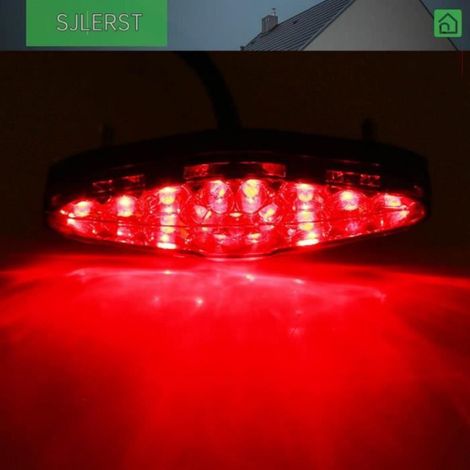 Feu Arrière Moto - 15 LED Rouge - 12 V - Pour Derbi Senda et Motocyclettes Universelles - 116 x 33 x 35 mm - 1 Pièce (1/4)