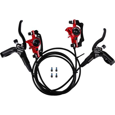 Kit Freinage Hydraulique VTT Avant Arrière, Étrier de Frein à Disque avec Levier Gauche/Droit, Rotor 160mm, Accessoire Remorque Vélo, TONCHEAN (1/4)