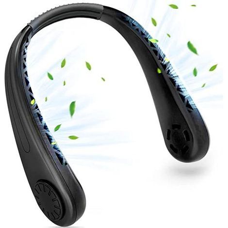 Ventilateur de cou, ventilateur portable Mini ventilateur USB mains libres silencieux sans lame, petit ventilateur de cou flux d'air à 360° (1/5)