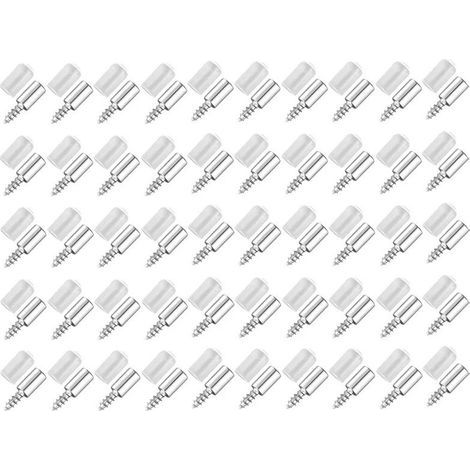 50 Pièces Vis Autotaraudeuses Support,Consoles Pour Etagères,Self-Tapping Screws Cabinet Laminate Support,Utilisé Pour Les Etagères en Verre Etc
