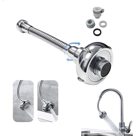 Rallonge Robinet Cuisine Prolongateur Robinet, Flexible Embout Robinets avec 2 Modes pour Salle de Bains Lavabo Evier, Économie d'eau Sous Pression Anticorrosion Résistant Aux Éclaboussures (1/5)