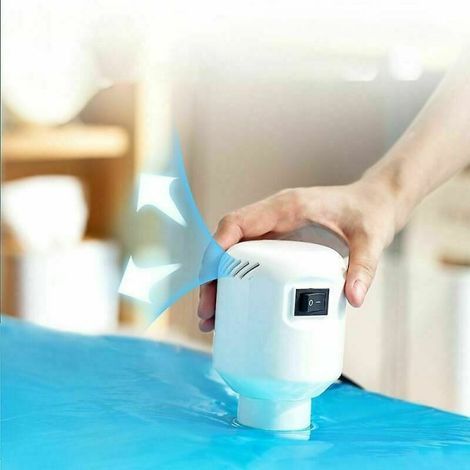 Pompe à vide électrique pour le rangement des vêtements à domicile et en déplacement, assurant une étanchéité optimale des sacs de rangement.-AquaForge (1/5)