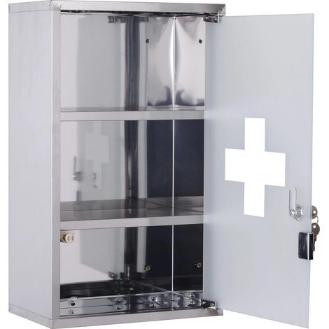 Armoire à médicaments easycomfort acier inoxydable serrure sécurisée (1/2)