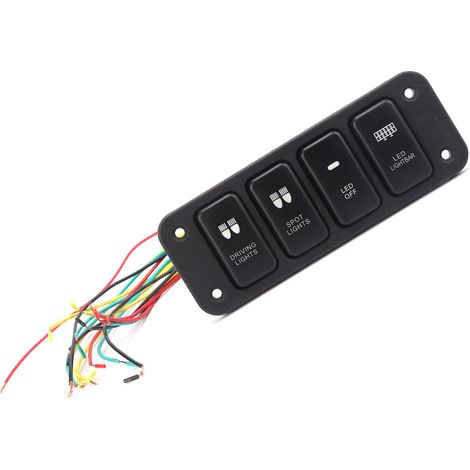 Interrupteur Panneau 4 Interrupteurs avec Voyant LED Bleu Lampe de Contrôle pour Hailax 12V Voiture DC (1/5)