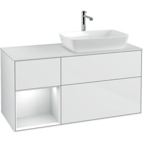 V&B Waschtischunterschrank FINION 1200x603x501mm Regal glos. wh glos. wh (1/4)