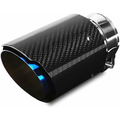 Tuyau d'échappement en acier inoxydable et fibre de carbone brillante 89mm – Réduction du bruit – Installation facile – Universel pour voitures (1/5)