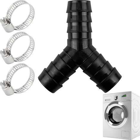 Répartiteur En Y à 2 Voies pour Tuyaux De Vidange, 4Pièces Raccord Double évacuation pour Lave-Linge Et, Double Evacuation Machine A Laver avec 3Colliers De Serrage pour Lave-Vaisselle Et Sèche-Linge (1/3)