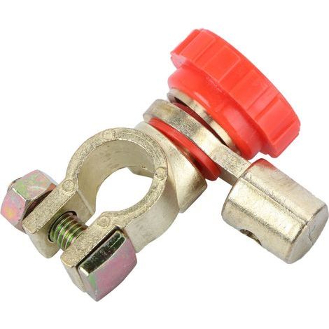 Convient pour un disjoncteur de batterie automobile en alliage rouge, avec une connexion rotative, pour batteries de véhicules, dimensions : 5,8 x 5,2 x 5,2 cm. (1/2)