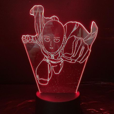 Lampe de table LED One Punch Man USB 3D Anime Veilleuse Ambiance