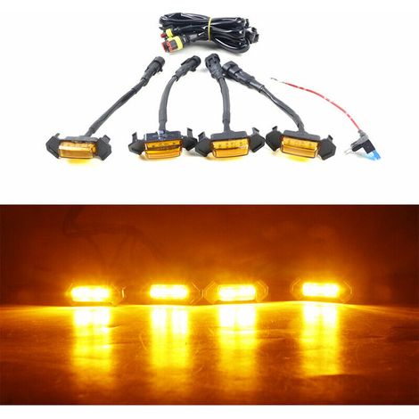 Kit luce griglia anteriore a LED Accessori per la modifica della luce di marcia diurna per auto Accessori per la modifica della luce diurna gialla (1/5)