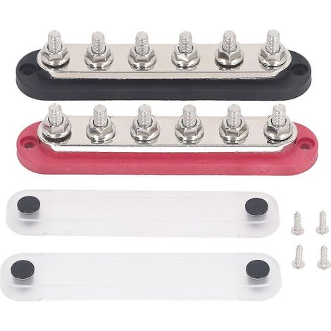 2 Stück M8 300A 12–48V Stromverteilerblock aus Messing und Edelstahl, Sammelschienen-Anschlussblock für Kfz-Batterien