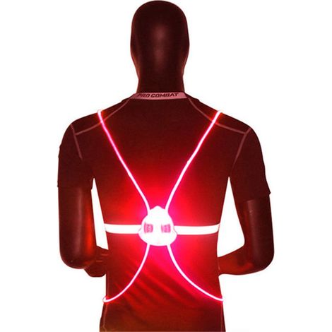 Gilet de sécurité réfléchissant LED 360° pour la nuit, course à pied, cyclisme, vélo, conducteur, haute visibilité (1/4)