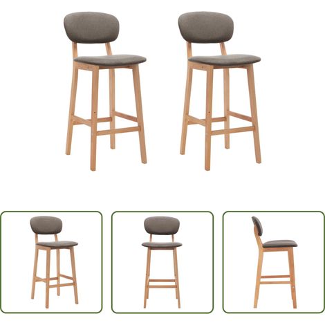 Chaise de cuisine - Tabourets de bar lot de 2 taupe tissu (1/5)
