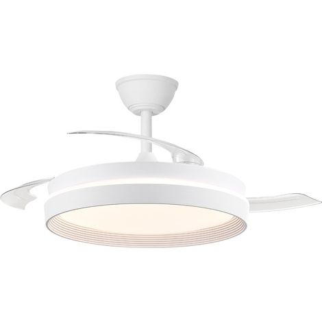 Ventilador LED aspas retráctiles Fiber Blanco 48W