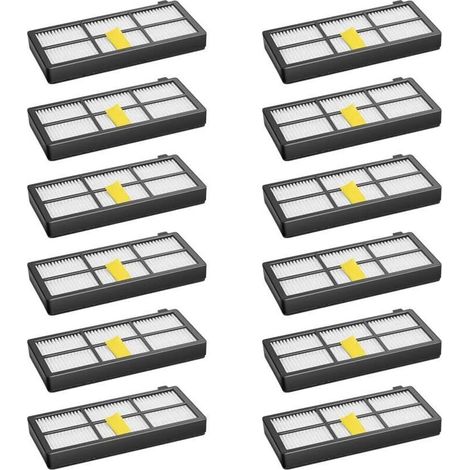 Pack of 12 Filters for iRobot Roomba 800, 850, 851, 860, 865, 866, 870, 871, 876, 880, 885, 886, 890, 891, 896, 900, 960, 966, and 980 Robot Vacuum Cleaners - Replacement Parts and Accessories Kit (1/4)