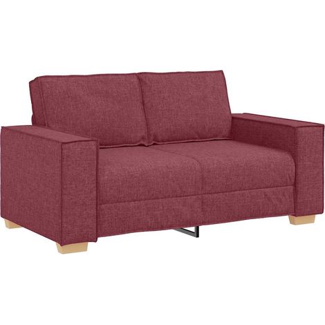 2-Seater Sofa Wine Red 160x78x84 cm Fabric vidaXL (1/5)