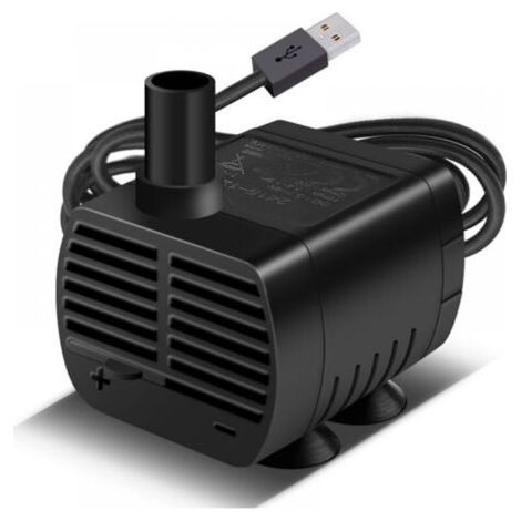 Pompe Eau Submersible, Aquarium Pump Ajustable 200L/H 3W Ultra-Silencieux Pompe USB pour Étang Fish Tank Fontaine Réservoir de Poissons Cordon de 1.4m,Noir (1/5)